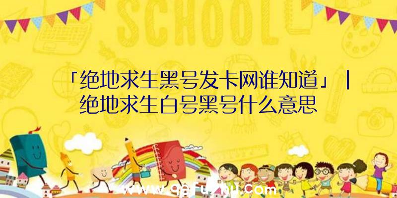 「绝地求生黑号发卡网谁知道」|绝地求生白号黑号什么意思